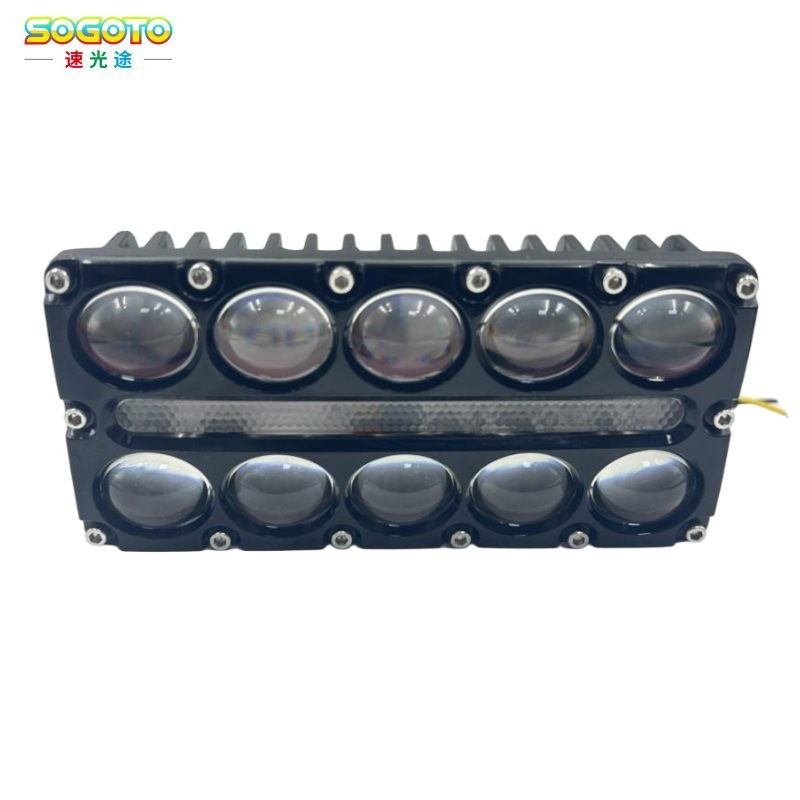 Double row colorful 5 beads led motocycle front auxiliary spotlight