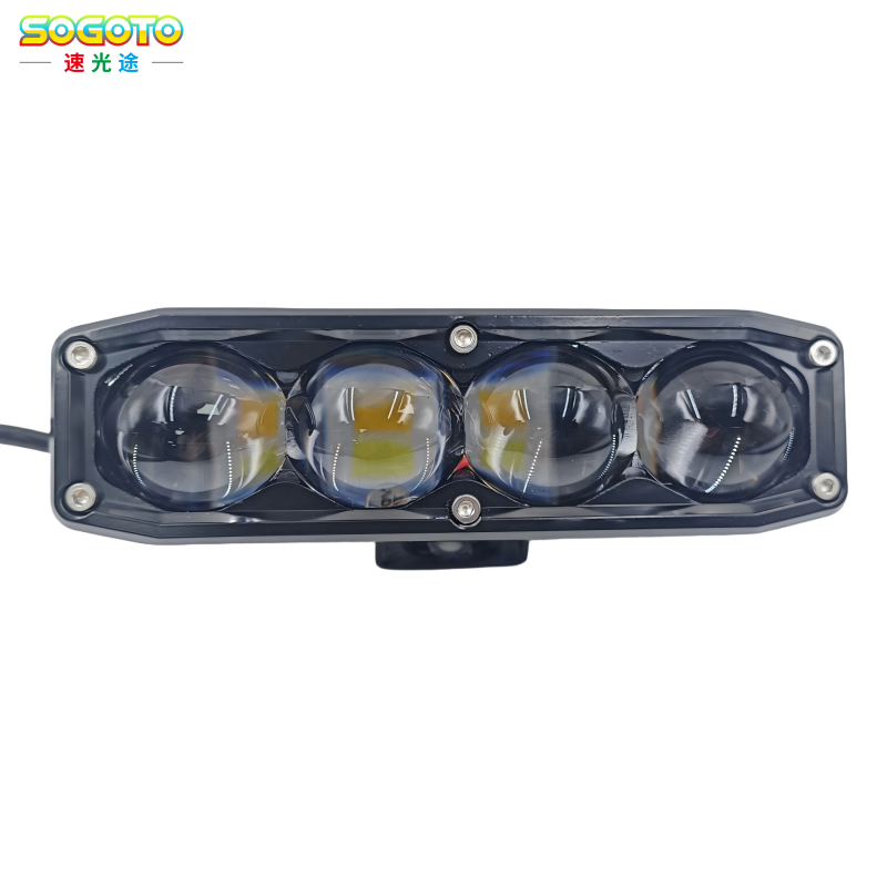 Hexagonal four beads led motorcycle front spotlight