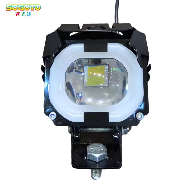 Large simple eye two lobes led motorcycle front spotlight