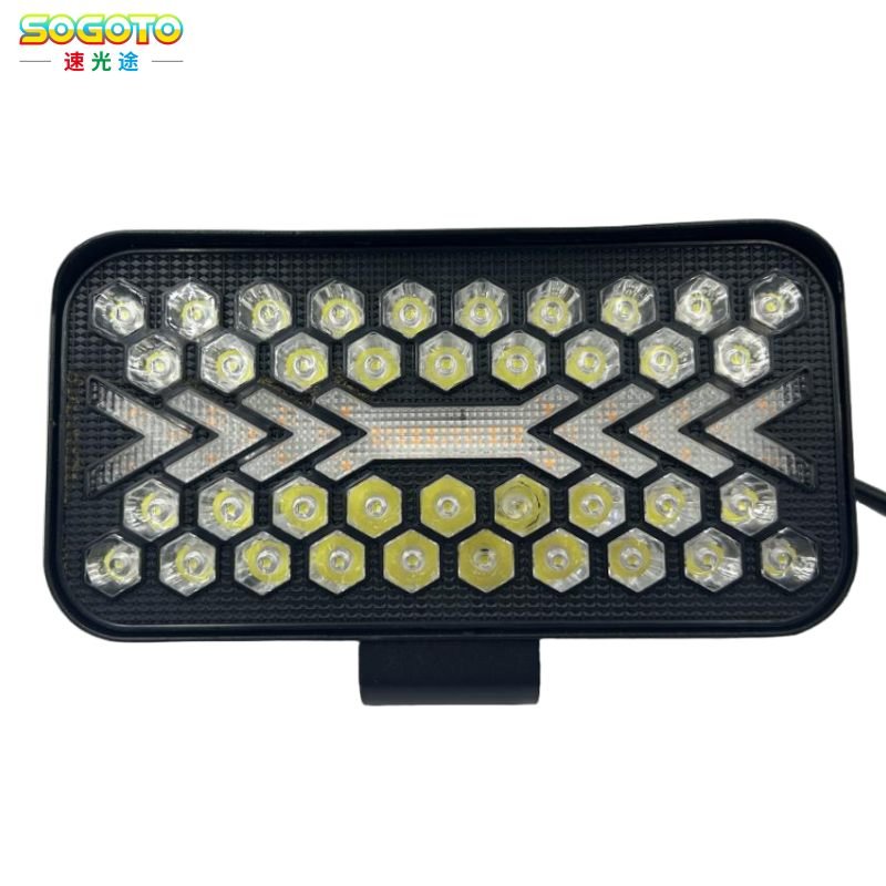 Rectangular flowing water 38-bead LED Motorcycle Working Light